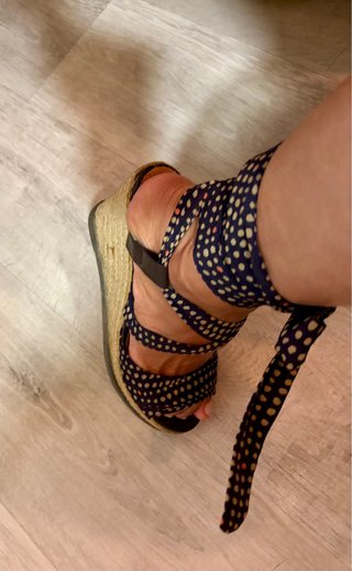 Sandalias cuña esparto estampadas T38