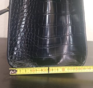 Bolso Mango Efecto Piel Cocodrilo Negro