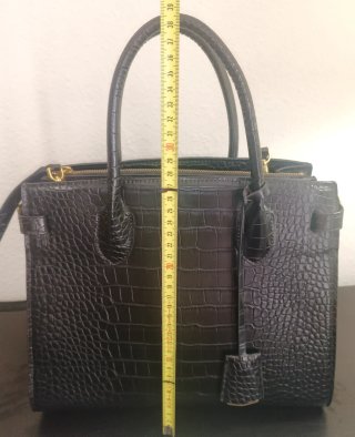 Bolso Mango Efecto Piel Cocodrilo Negro