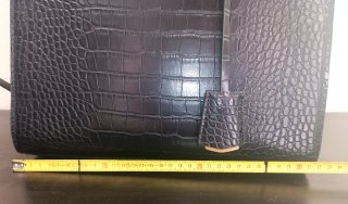 Bolso Mango Efecto Piel Cocodrilo Negro