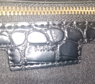 Bolso Mango Efecto Piel Cocodrilo Negro