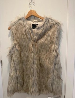 Chaleco pelo sintético gris talla única