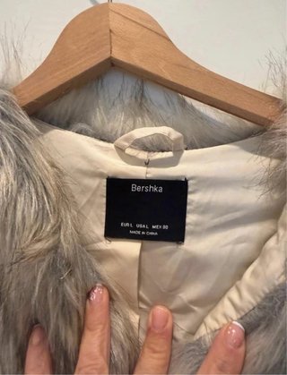 Chaleco pelo sintético gris talla única