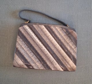 Bolso de mano vintage efecto piel de serpiente 70s