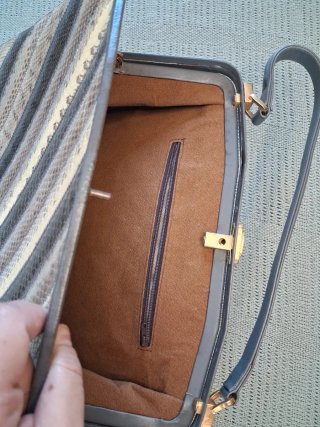 Bolso de mano vintage efecto piel de serpiente 70s
