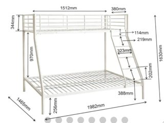Litera cama matrimonio 135 + cama de arriba 90cm.