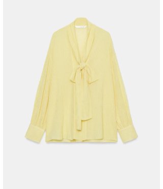 Blusa amarilla algodón con lazada
