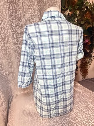 Blusa Manga Larga Cuadros Azul y Verde