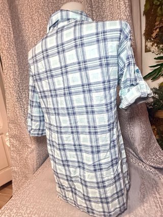 Blusa Manga Larga Cuadros Azul y Verde