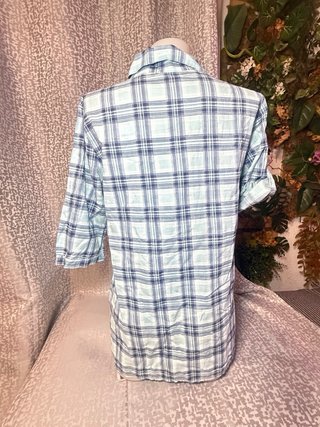 Blusa Manga Larga Cuadros Azul y Verde