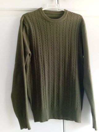Jersey de lana hombre verde oliva