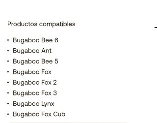 Arnés Bugaboo bee 6 correas SOLO HOMBROS
