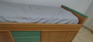 Cama individual 90x190 con almacenaje