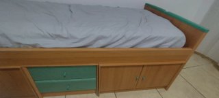 Cama individual 90x190 con almacenaje