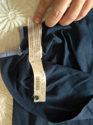 Polo Massimo Dutti manga larga azul