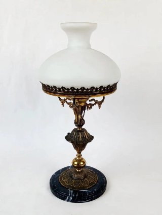 Lámpara Vintage Mármol y Metal Dorado