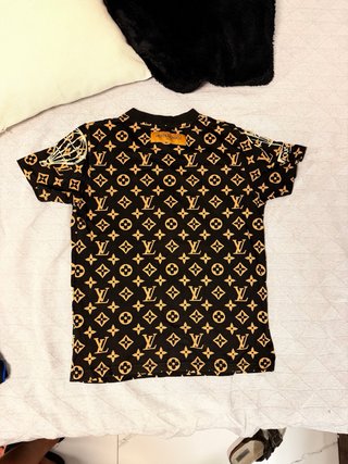 Camiseta Louis Vuitton Monogram Beige y Negra