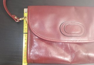 Bolso vintage de piel color burdeos