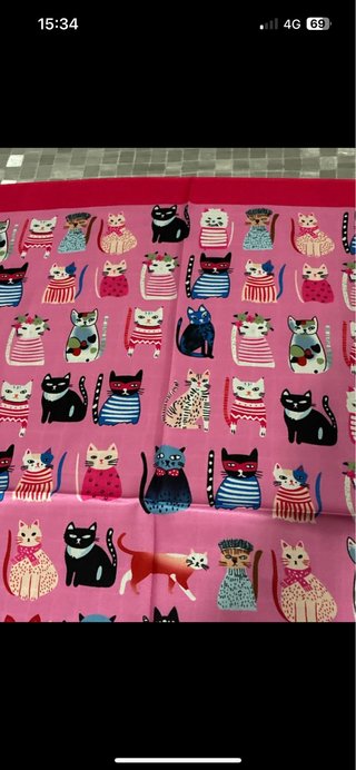 Foulard con stampa gatti multicolore