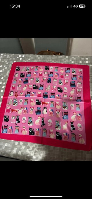 Foulard con stampa gatti multicolore