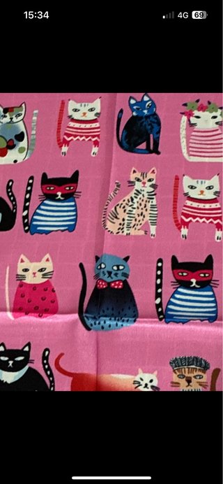 Foulard con stampa gatti multicolore