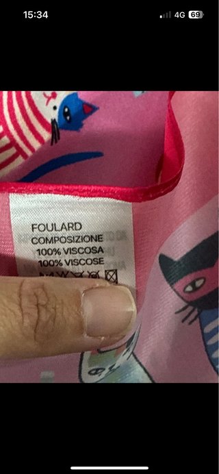 Foulard con stampa gatti multicolore