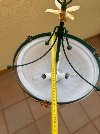 Lámpara colgante clásica metal verde