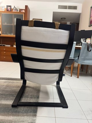 Sillón madera y tela beige