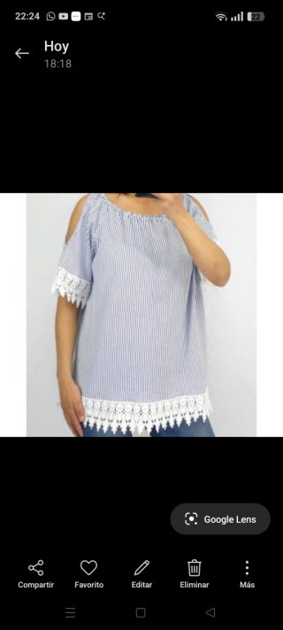Blusa Rayas y Encaje.