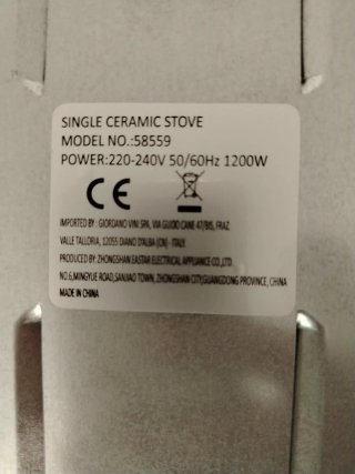 Fornello Elettrico in Vetroceramica Portatile