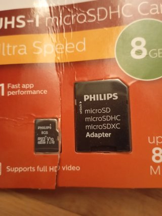 Tarjeta MicroSD Philips 8GB con Adaptador