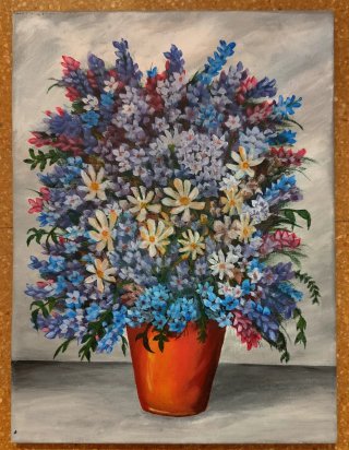 Cuadro floral pintado a mano