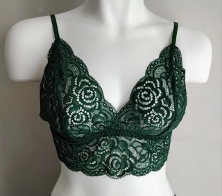 Conjunto Lenceria Encaje Verde Talla XL