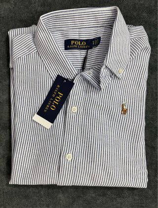 Camisa Polo Ralph Lauren Rayas Azul/Blanco