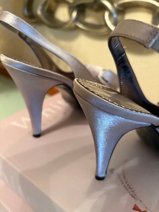 Sandalias fiesta raso plateadas