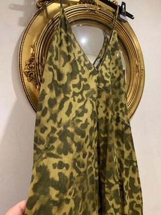 Vestido Zara Estampado Animal Verde