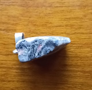 Colgante Hacha Jaspe/Fósil Zakso/Plata