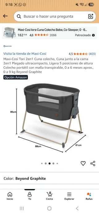 Maxi-Cosi Tori 2en1 Cuna Colecho