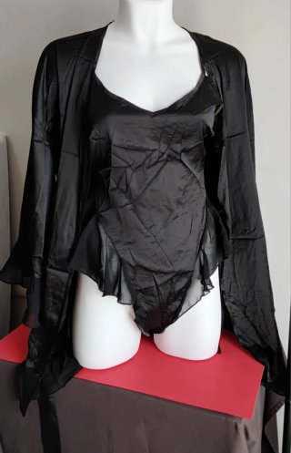 Conjunto Lencería Noche Negro Talla XL