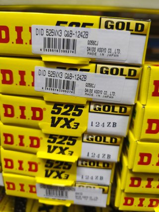Cadena DID 525 VX3-124 ORO