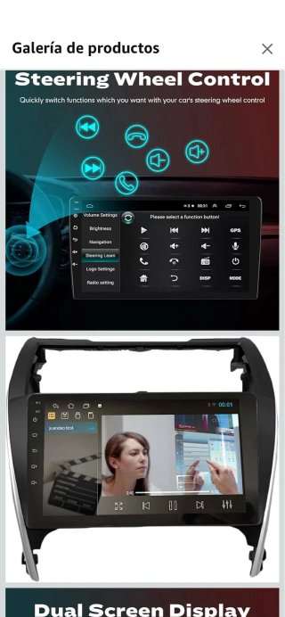 Pantalla Táctil 10” Android Toyota Camry 2011-2015
