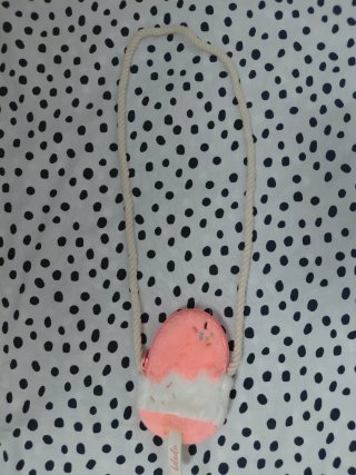 Bolso helado peluche rosa y blanco