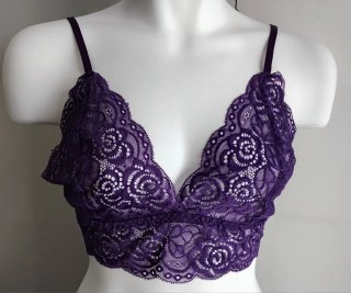 Conjunto Lencería Encaje Morado XXL