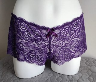 Conjunto Lencería Encaje Morado XXL