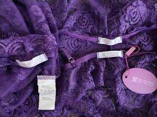 Conjunto Lencería Encaje Morado XXL
