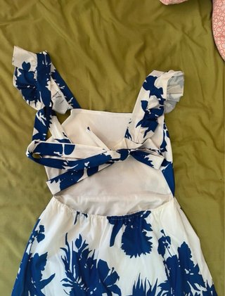 Vestido Verano Estampado Floral Azul Blanco