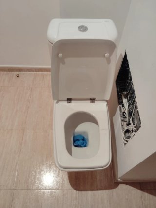 Inodoro completo blanco está nuevo solo la tapa