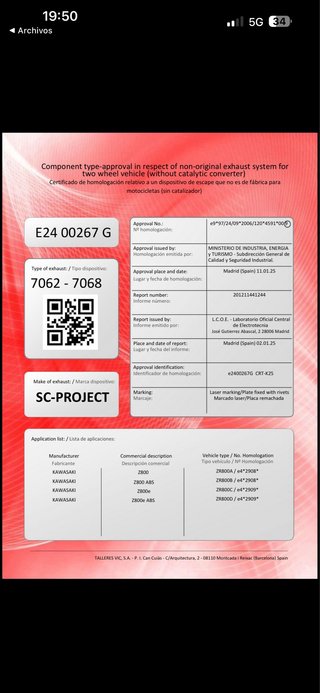 Escape SC Project Z800 Homologado