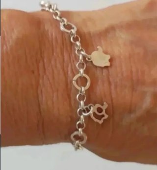 Pulseras Plata Ley Colgantes
