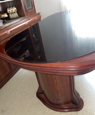 Mesa de salón cristal y madera